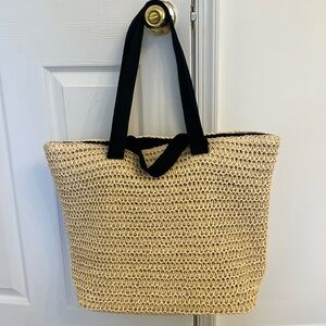 Large straw tote bag